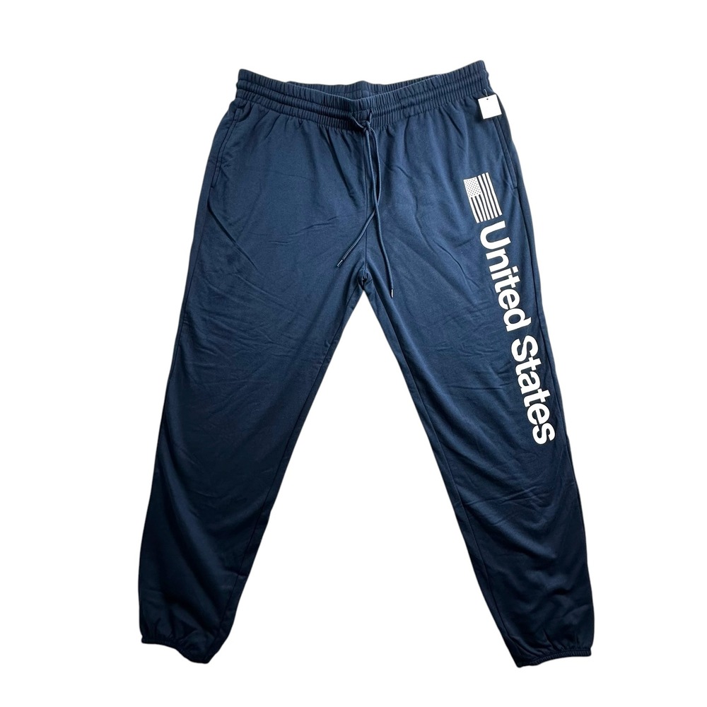 United States Navy Blue‎ Graphic Jogger Sweatpants Mens XXL Patriotic USA Flag